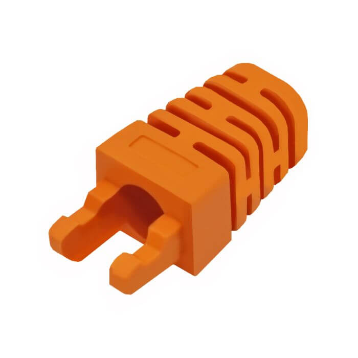 Image of a Linkbasic RJ45 orange crimp boot, designed as a durable cover for RJ45 connectors.