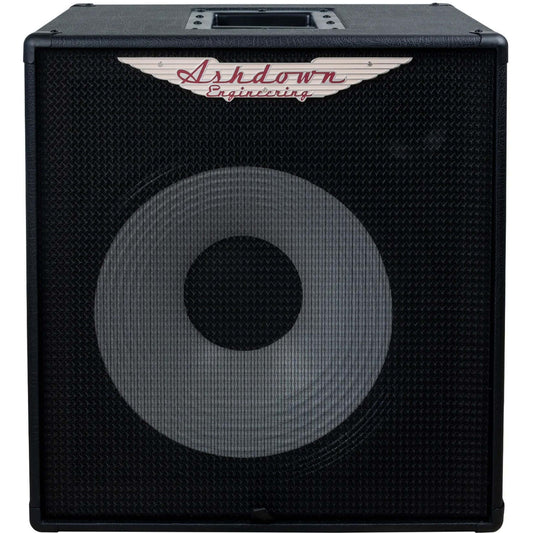 ASHDOWN RM-115T-EVOII 300W 1X15" Lightweight Bass Cabinet with Tweeter, showcasing its sleek design and robust build.