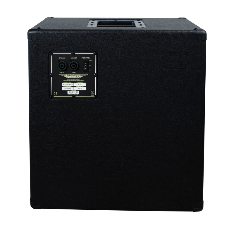 Rear view of the ASHDOWN RM-210T-EVOII 300W 2X10" Lightweight Bass Cabinet with Tweeter.