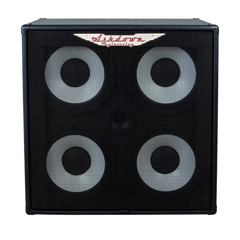 ASHDOWN RM-414T-EVOII 600W 4X10" Lightweight Bass Cabinet with Tweeter, showcasing a sleek design suitable for musicians.