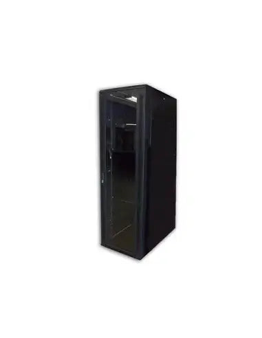 ACCONET 27U perforated 19-inch assembled rack cabinet that is 800mm deep, featuring a glass door and built-in fans.