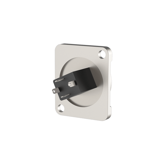 ROXTONE 3.5mm stereo female chassis mount connector with a nickel plated shell.