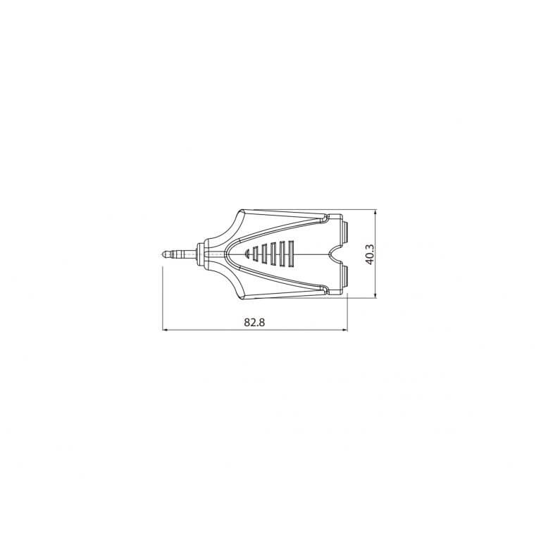 Roxtone Moulded Adapter 3.5mm Stereo Male to Dual 6.3mm Stereo Female Connector