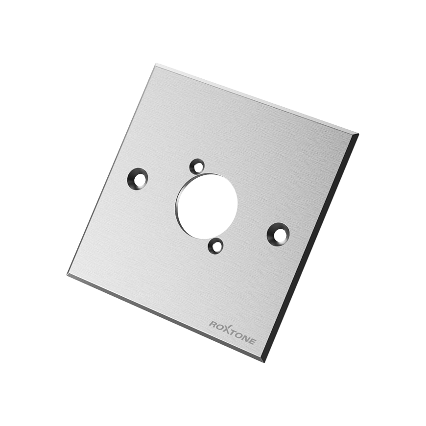 Roxtone Single Silver Blank Wallplate, model RWPA60-1-SL, displayed on a neutral background.