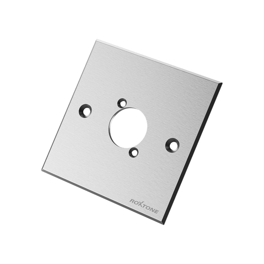 Roxtone Single Silver Blank Wallplate, model RWPA60-1-SL, displayed on a neutral background.