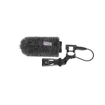 RYCOTE 18CM CLASSIC-SOFTIE KIT featuring a Softie Windshield and Lyre Shock Mount with Pistol-Grip designed for ENG microphones.