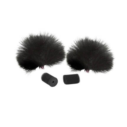 RYCOTE Black Lavalier Windjammer, a single synthetic fur microphone windshield designed to reduce wind noise for lavalier microphones.
