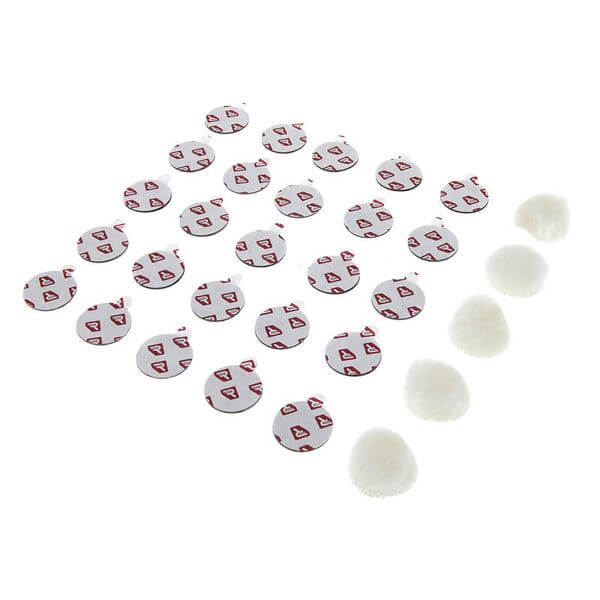 Rycote Overcovers Advanced White Pack containing 25 stickies and 5 windscreens designed for lavalier microphones.