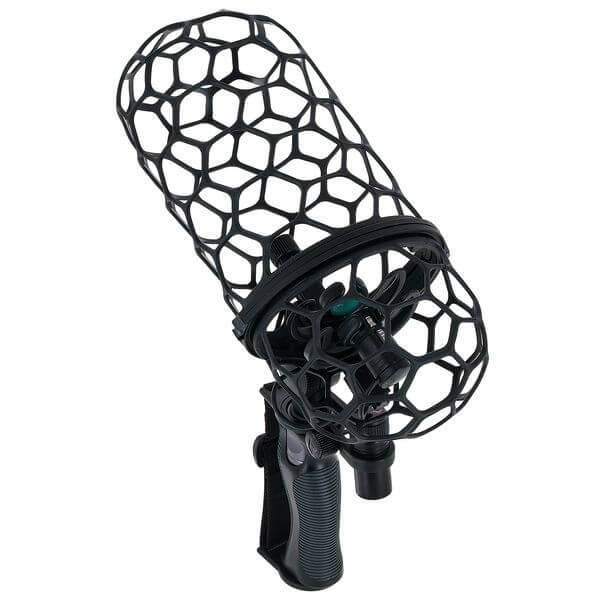 Rycote Nano Shield Kit NS2-CA with a maximum microphone length of 155mm, showcasing its compact design and professional audio equipment features.