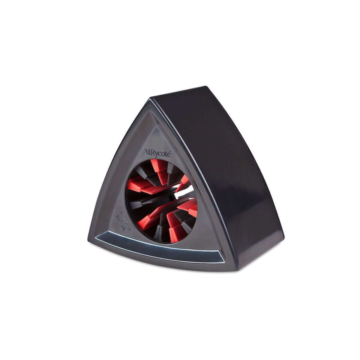 RYCOTE Triangular Black Mic Flag designed for microphones with a diameter of 19-38mm, showcasing its three-sided design.