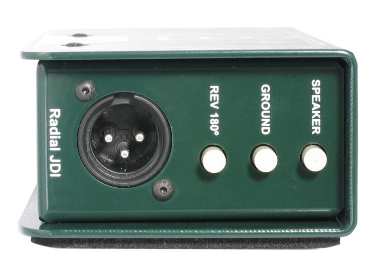 Right side view of the Radial JDI Passive Direct Box for keyboards, bass, and acoustic instruments.