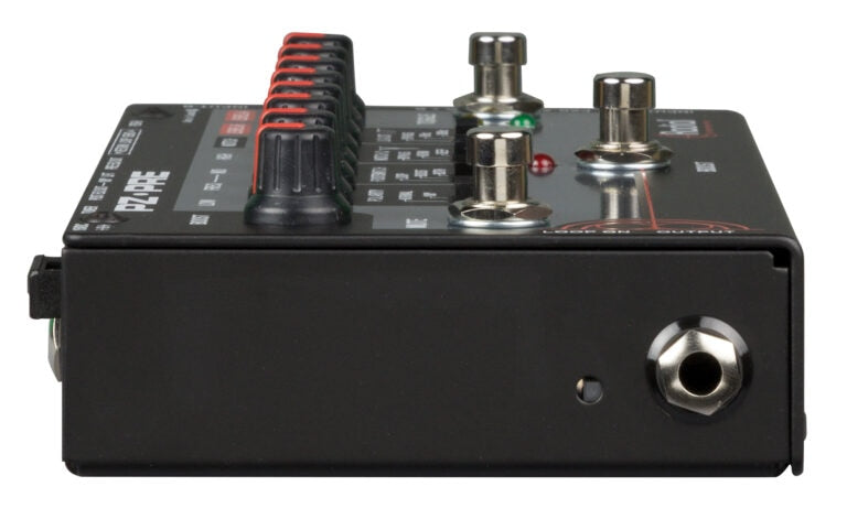 Left side view of the Radial PZ-Pre Acoustic Instrument Preamp for superior acoustic sound.