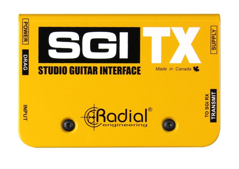 Top view of the Drag Radial SGI Studio Guitar Interface for pristine guitar signal transmission.