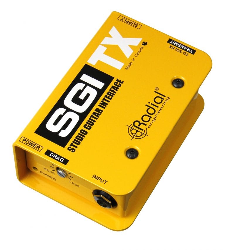 Right 45 degree angle view of the Drag Radial SGI Studio Guitar Interface for pristine guitar signal transmission.
