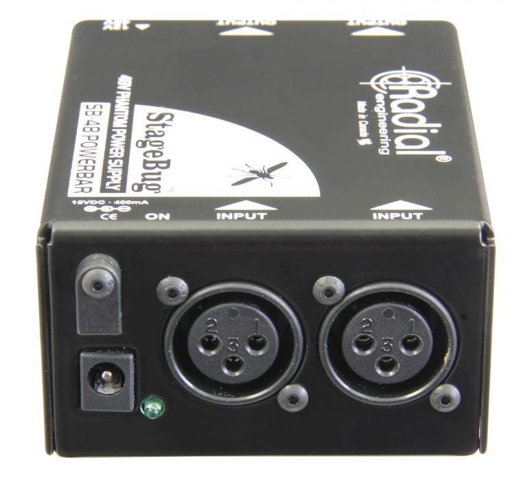 Right side view of the Radial StageBug SB-48 Phantom Power Supply for reliable 48V power.