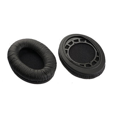 Sennheiser replacement earpads in black for HD 202, 212, and 62-TV models, displayed on a white background.