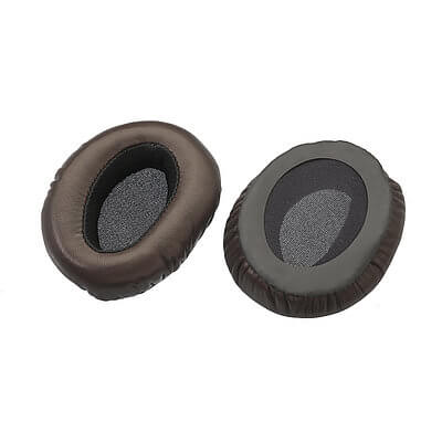 Brown replacement earpads for Sennheiser Momentum headphones, designed for enhanced comfort.