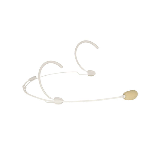 Beige Audac condenser cardioid microphone headset, showcasing its design and features.