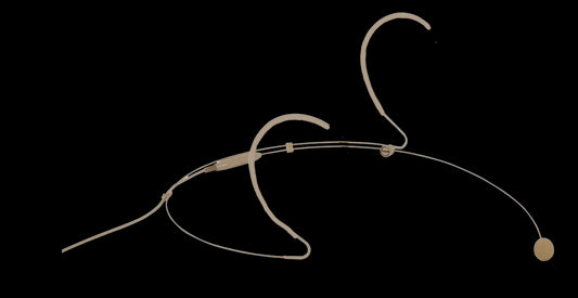 Beige Audac condenser omni-directional microphone headset