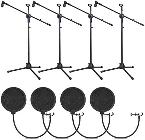 Samson BL3VP Ultra-Light Boom Microphone Stand 3-Pack with XLR Cables and Carry Bag