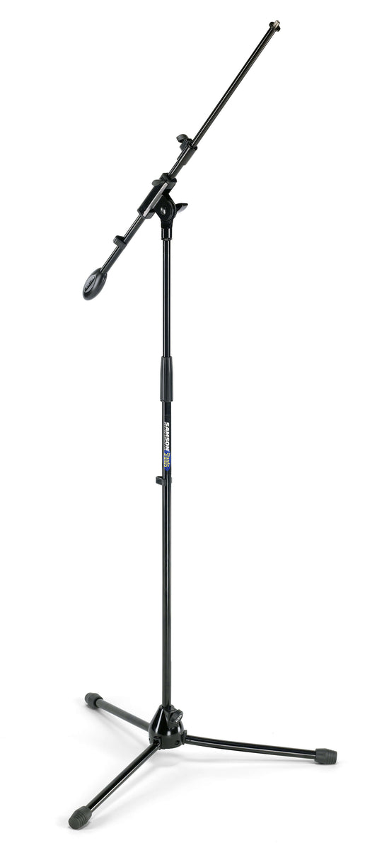 Samson BT4 Telescopic Boom Microphone Stand in a single configuration, showcasing its adjustable height and sturdy design.
