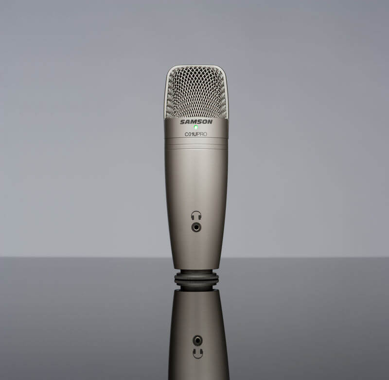 Samson C01U Pro USB Studio Condenser Microphone with Supercardioid Pattern and headphone output.