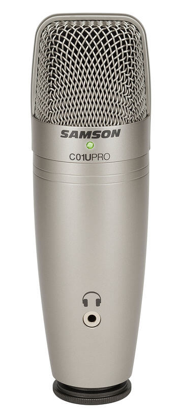 Samson C01U Pro USB Studio Condenser Microphone with supercardioid pattern and headphone output.
