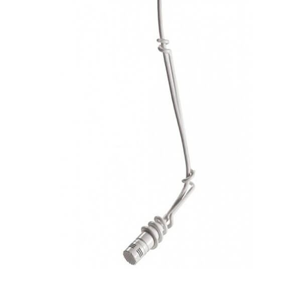 Samson CM12CW hanging mini condenser choir microphone in white color, designed for high-quality audio capture.