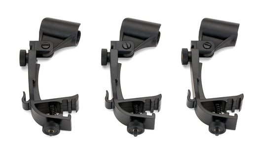 Samson DMC100 Drum Microphone Clip Set, a pack of three clips designed for securely holding microphones during drum performances.