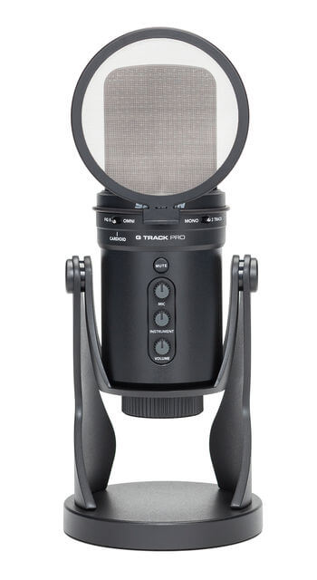 Samson GTP Bf1 Clip-On Pop Filter designed for G-Track Pro USB Microphone, showcasing its sleek design.