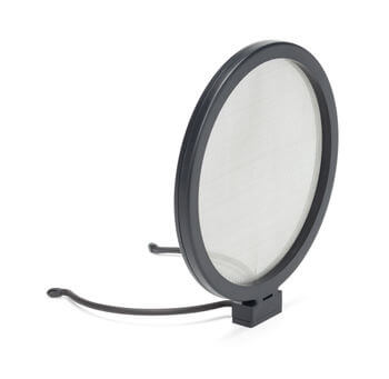 Samson GTP Bf1 clip-on pop filter designed for G-Track Pro USB microphone, shown in an angled position.