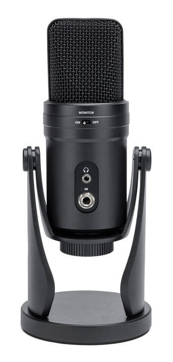 Samson G-Track Pro USB microphone featuring dual 1" capsules and multiple audio patterns.