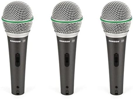 Samson SAQ6 3-Pack of Q6CL Neodymium Dynamic Microphones with Supercardioid Pattern and High SPL Handling
