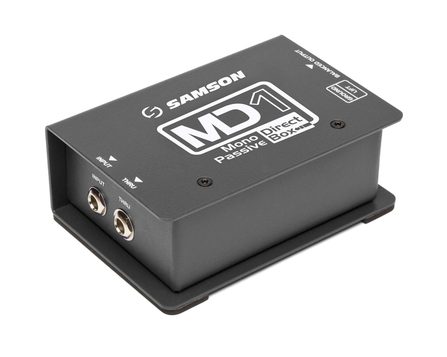 Samson S-Max MD1 Mono Passive Direct Box featuring STL Transformer, Ground Lift, and 1/4" I/O connections.