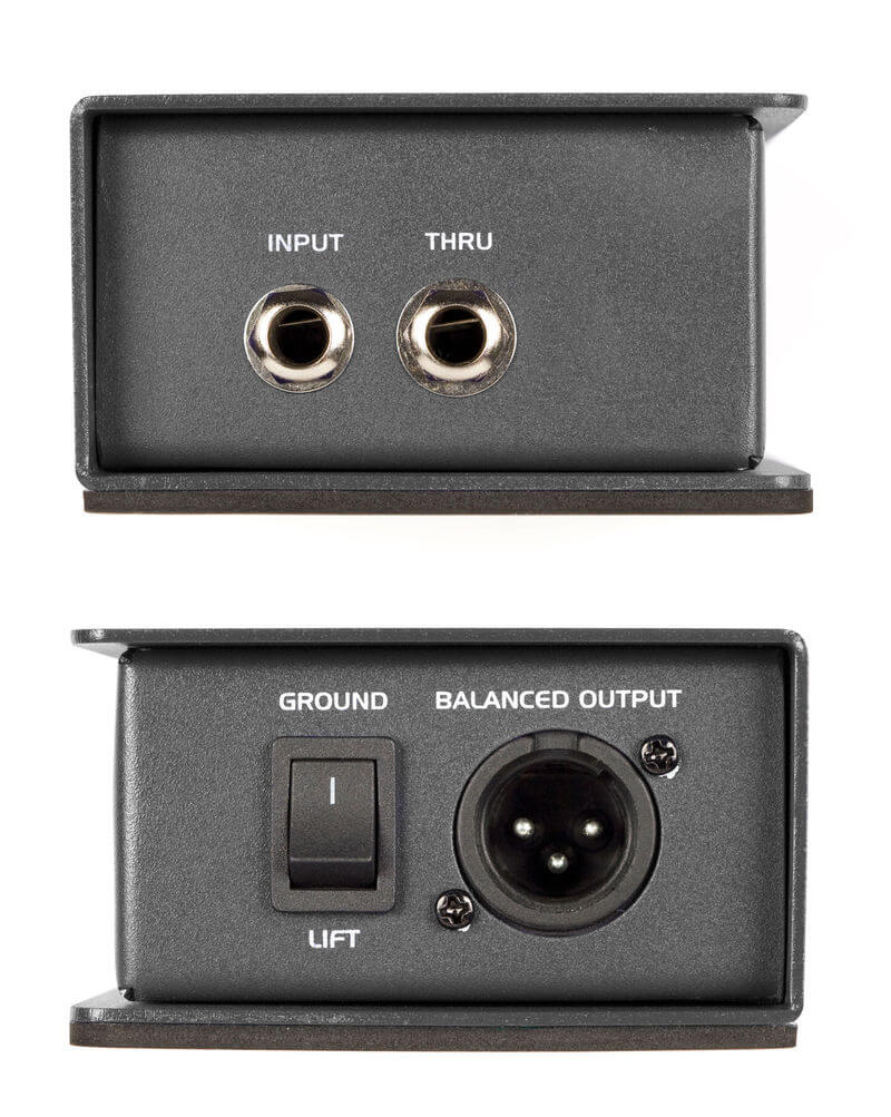 Image of the Samson S-Max MD1 Mono Passive Direct Box featuring STL transformer, ground lift, and 1/4" input and output connections.