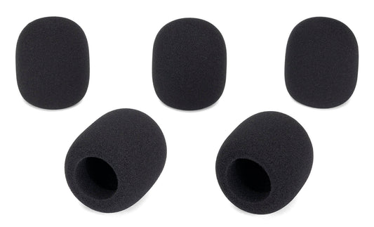 Five foam microphone windscreens designed for the Samson WS1, ideal for reducing wind noise during recordings.