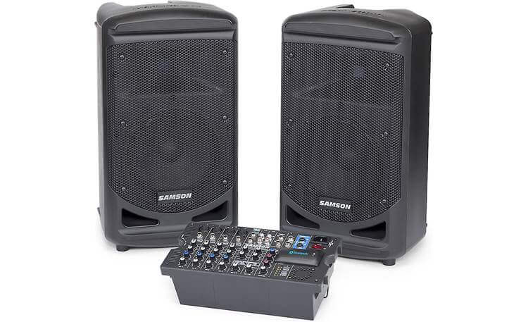 Samson XP800B Portable All-in-One 800W Bluetooth-Enabled Sound System with Removable 8-Channel Mixer and USB Wireless Port.