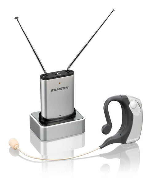 Samson AirLine Micro ES Wireless Earset System showcasing the product with its antenna.