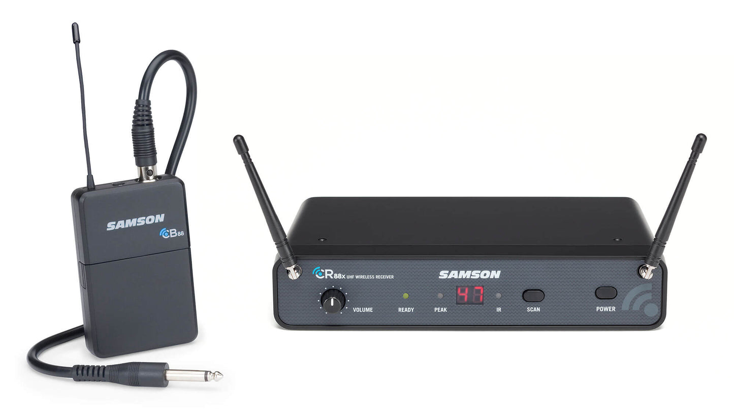 Samson Concert 88x UHF Wireless Guitar and Bass System displayed on a white background.