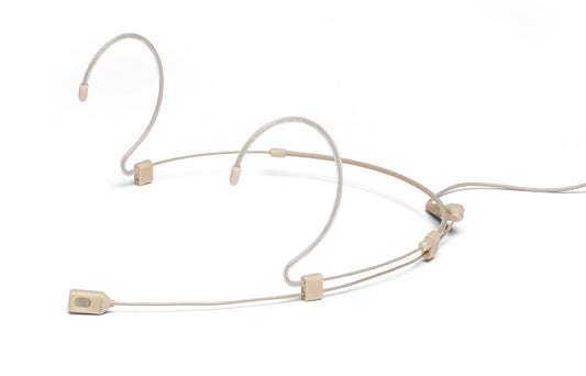 Samson DE60x low-profile miniature cardioid condenser headset microphone with double-ear design and 7.35mm capsule.