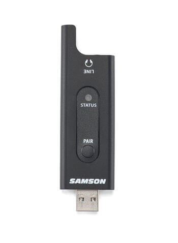 Samson ZR RXD2 USB Receiver for XPD2 Wireless Systems, showcasing the top view of the device.