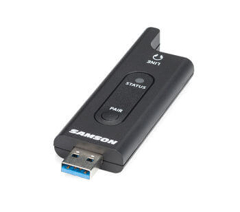 Image of the Samson ZR RXD2 USB Receiver designed for XPD2 Wireless Systems, showcasing its angled design.