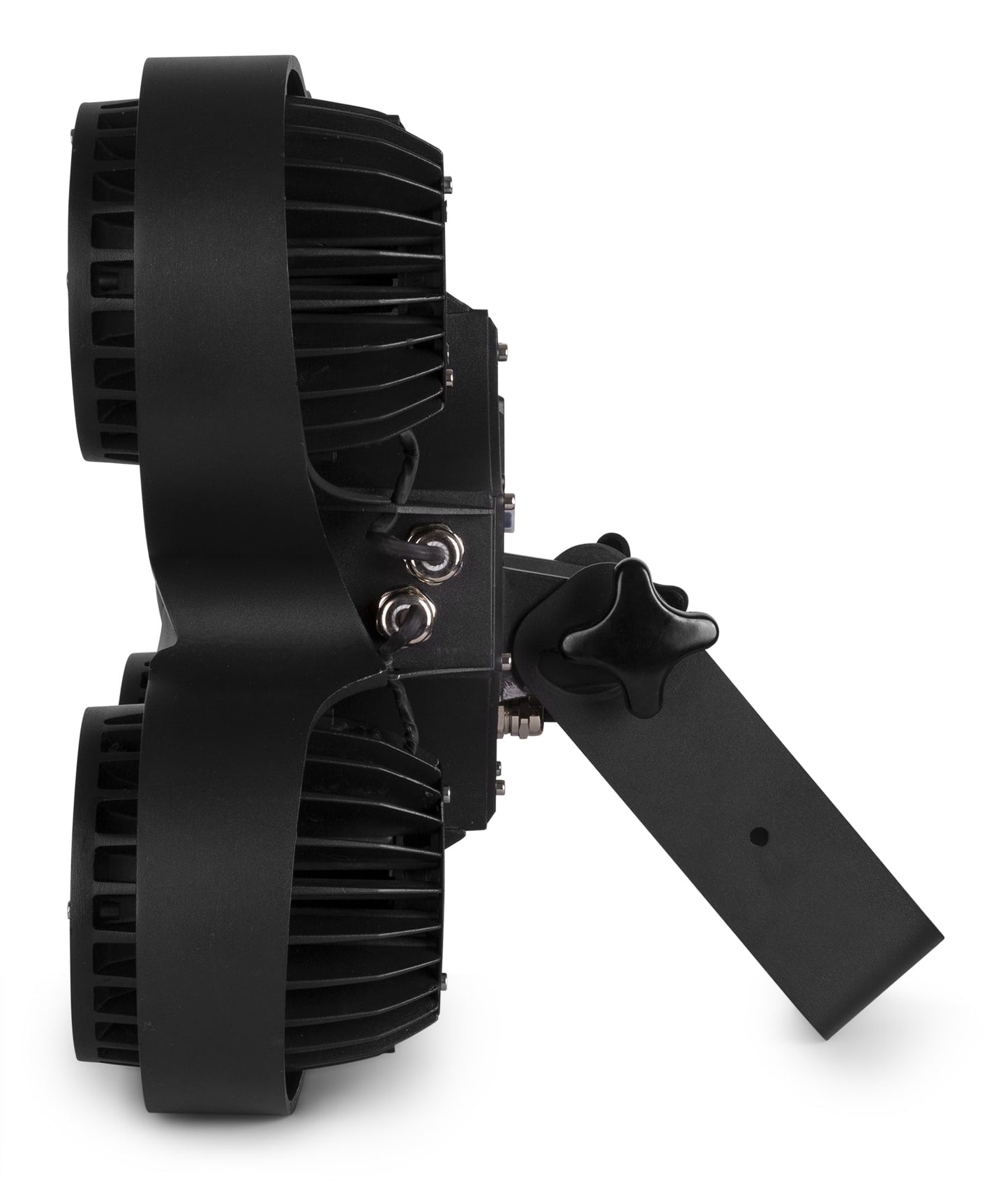 Side view of the beamZ Pro SB400IP Stage Blinder featuring 4x 100W COB LEDs with IP65 rating and DMX/RDM control.