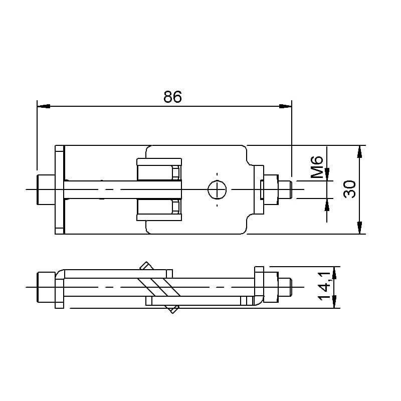 ALUSTAGE SCD24 Insert Clamp for SCA-05 Panther Deck, a lightweight clamp designed for stage deck applications.