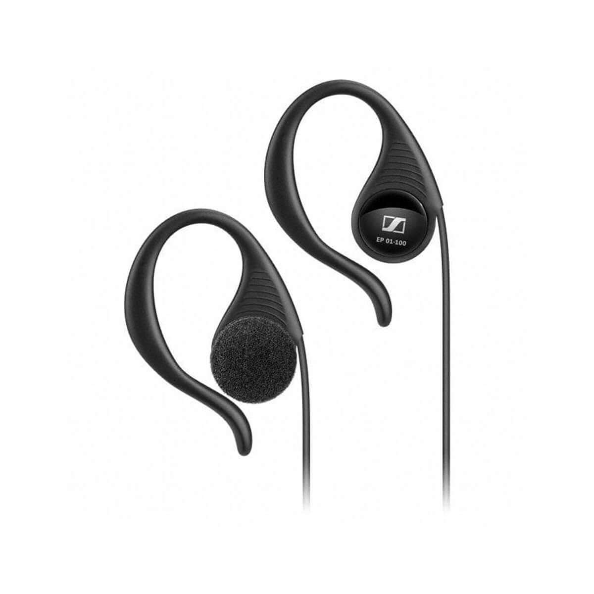 Sennheiser EP 01-100 In-Ear Stereo Earphones displayed in a pack of 50 with a 3.5mm jack.