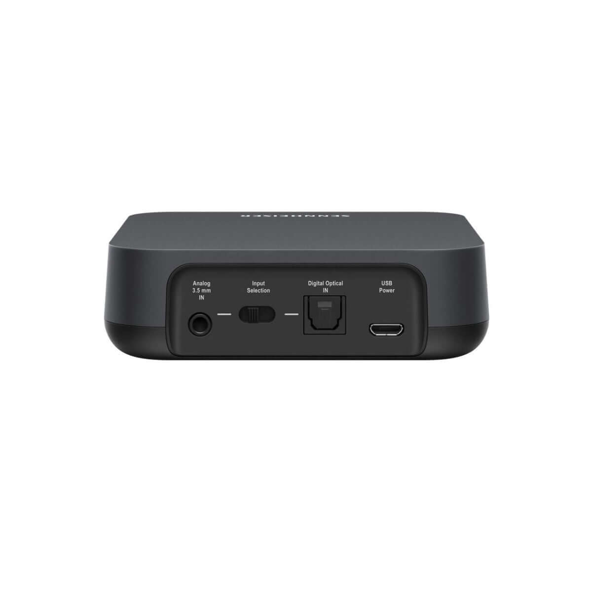 Image of the Sennheiser BT T100 Bluetooth Audio Transmitter with a 1.5m USB A to USB Micro-B Charging Cable