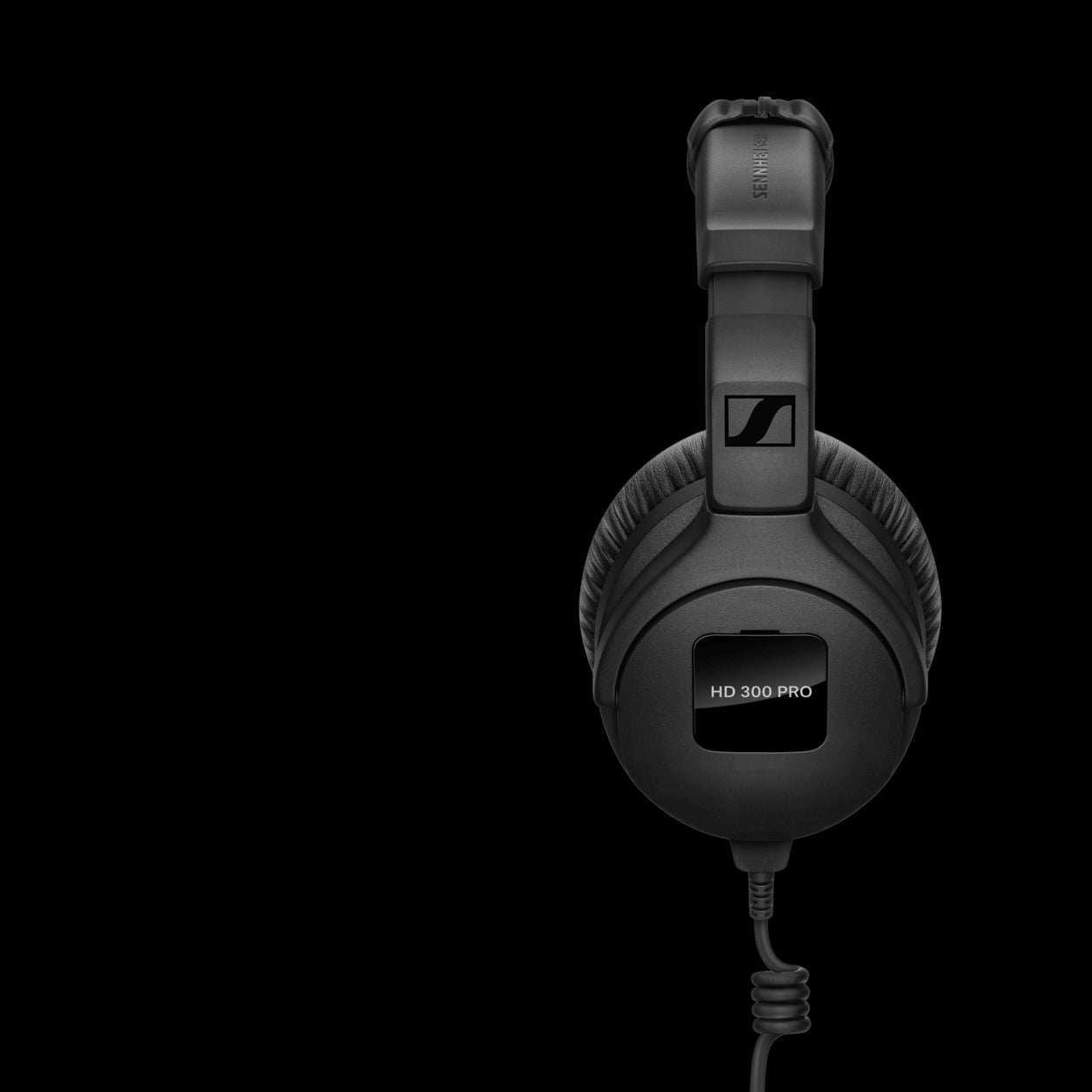 Sennheiser HD 300 PRO Stereo Circumaural Headphones with a 1.5m cable and 3.5mm jack, shown in a side view.