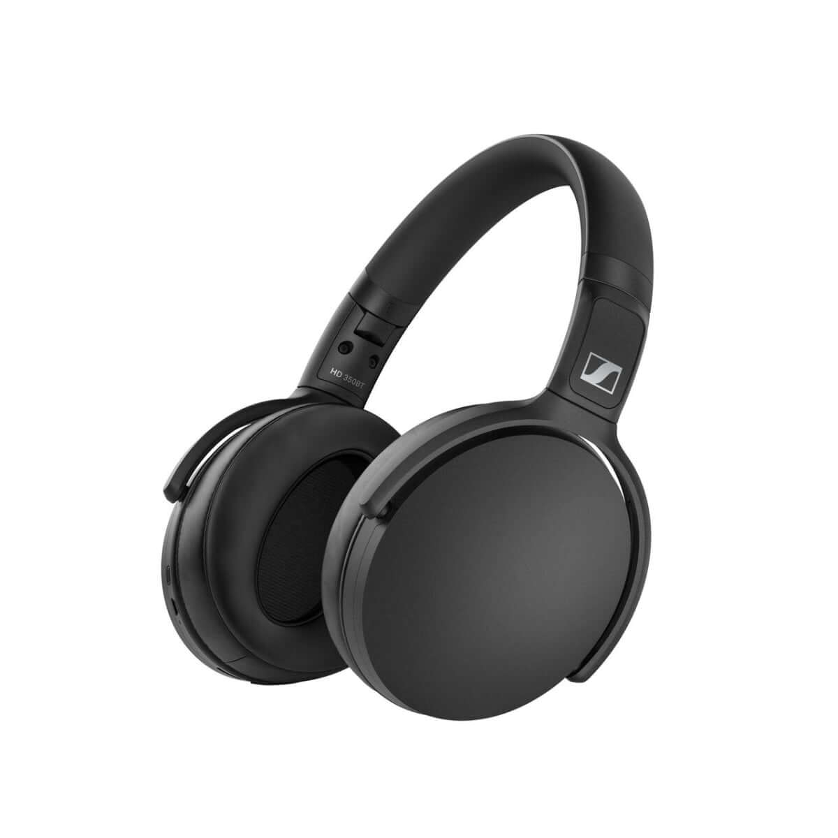 Sennheiser HD 350BT Wireless Headphones in black, shown without a cable