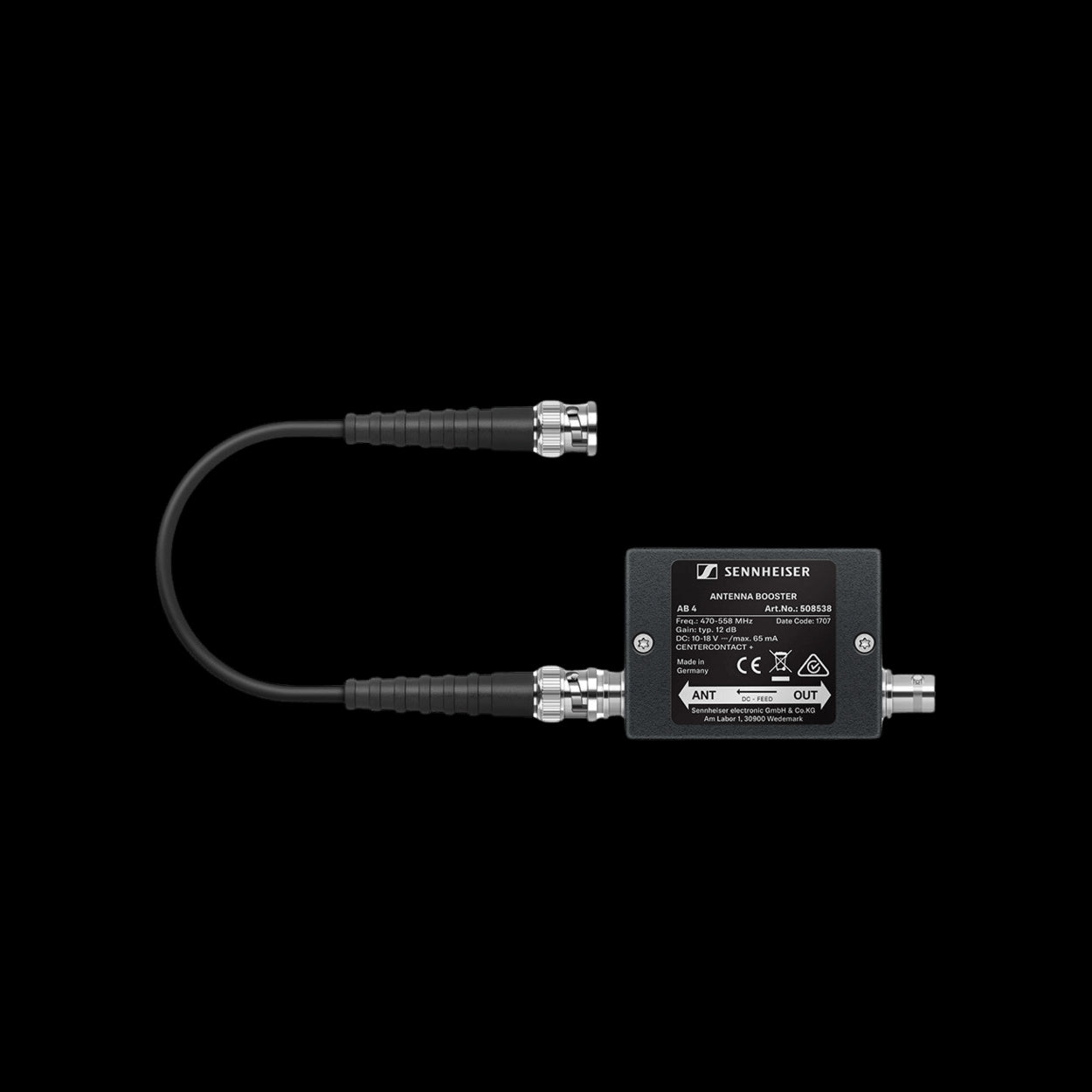 Sennheiser AB 4-BW Antenna Booster, 626-698MHz - product image showing the antenna booster device