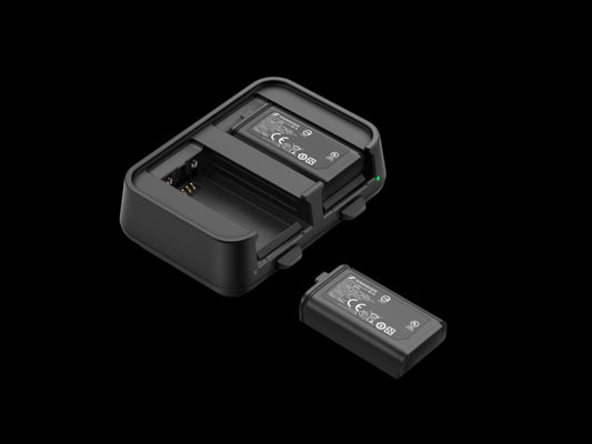 Image of Sennheiser EW-D Charging Set, which includes the NT 5-20 Power Supply, showcasing the product from an iso front view with a red background.